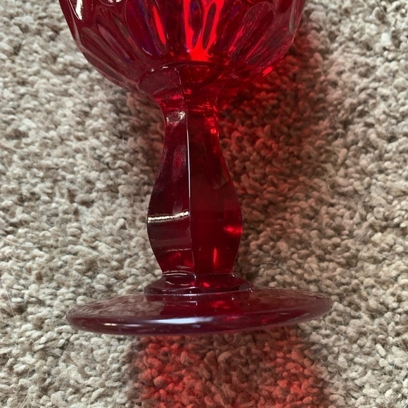 Vintage Fenton Ruby Thumbprint Water Goblet - Picture 3 of 5
